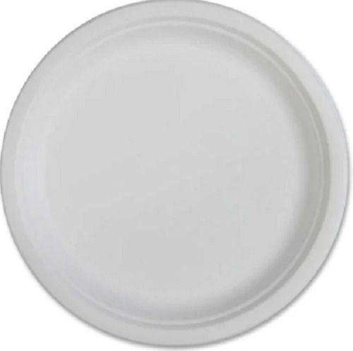 White 10 Inch Round Plain Paper Machine Made Disposable Plate For Events Use