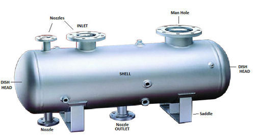 100-1000 Litres Boiler Pressure Vessel For Chemical Storage Use