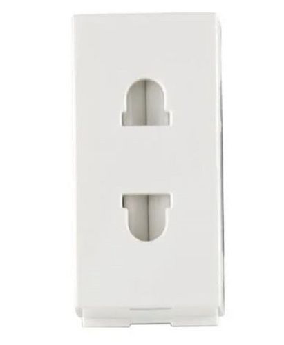 White 2 Pin Plain Polycarbonate Socket For Electrical Appliances