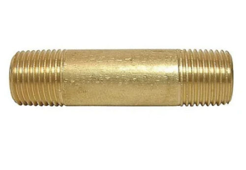4 Inches Long Polish Finish Brass Nipple For Pipe Fitting