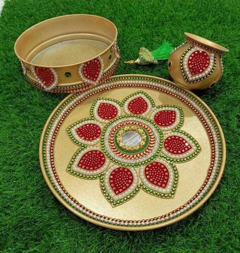 Attractive Design Designer Thali Set For Religious Pooja Use