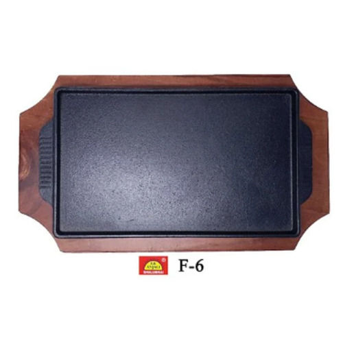 Black Customized Plain Pattern Rectangle Shape Durable Sizzler Plate