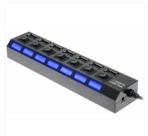 Elegant Color Coated Polished Rectangular Shock Resistance Viboton 7 Port USB Hub