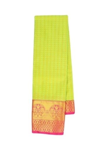 Summer Ladies Printed Party Wear Green And Red Colored Art Silk Saree