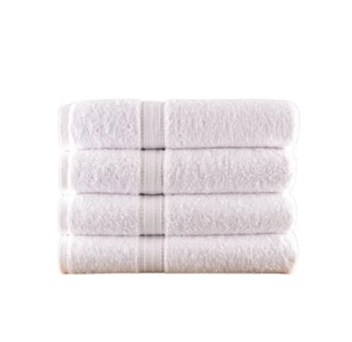 Plain Dyed Rectangular Knitted Regular Size Soft White Cotton Hotel Towels