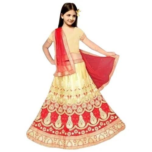 Skin Friendly Party Wear Embroidered Silk Lehenga For Kids V Bust Size: Na  Centimeter (Cm)