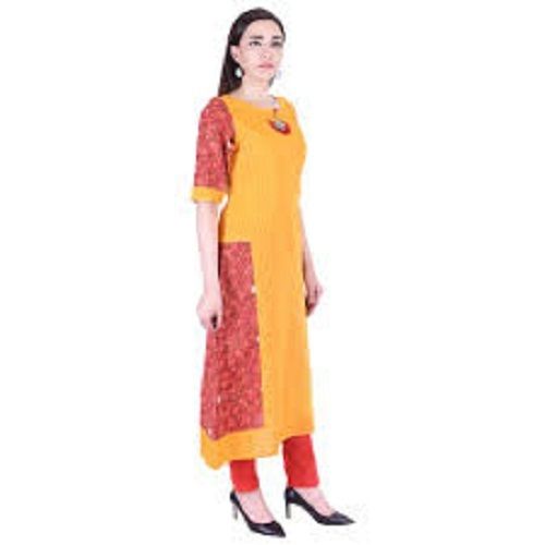 Stones Decoration Material Cotton Designer Embroidered Pattern Kurti Bust Size: 15 Inch (In)