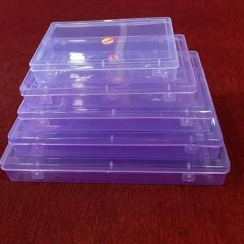 Light Weight Transparent Square Shape Plastic Box With Lid For Jewellery Storage