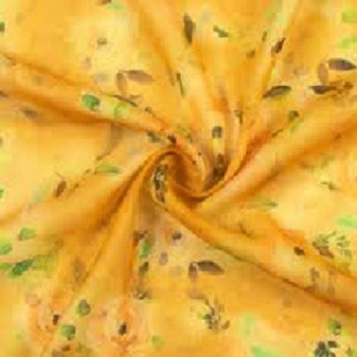 Yellow Color And Printed Chiffon Fabric Density: 30 Kilogram Per Cubic Meter (Kg/M3)