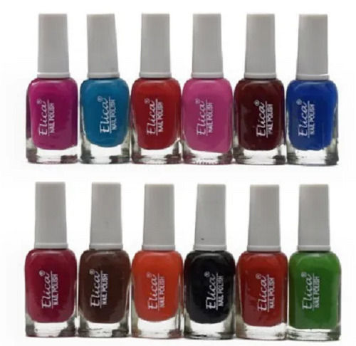 10 Ml Liquid Glass Bottle Nail Paint For Ladies Use Color Code: Multicolor