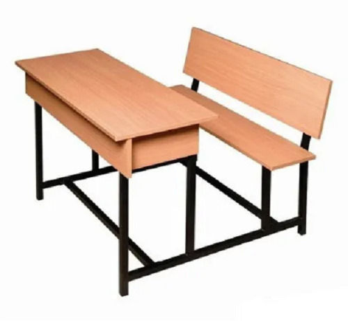 20x9x7 Inch Plain Rectangular Polished Wooden And Steel School Bench