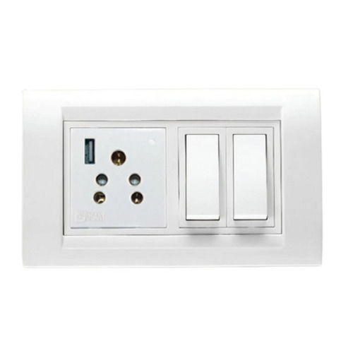 240 Voltage Polycarbonate Body 5 Pin Socket With Two Switch For Eclectic Fittings