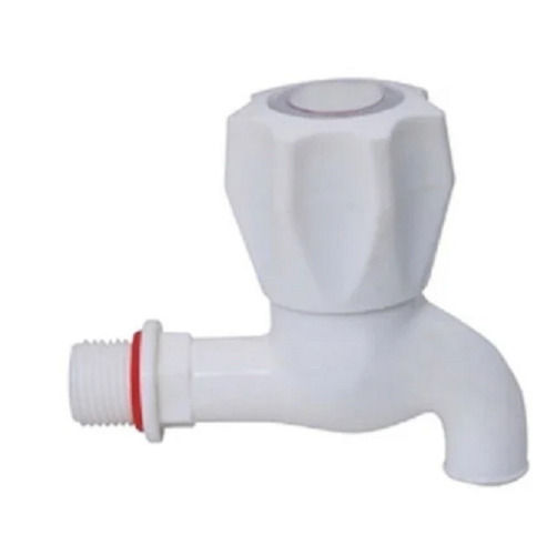 White 4 Inch Round Pvc Bib Cock For Bathroom Fitting