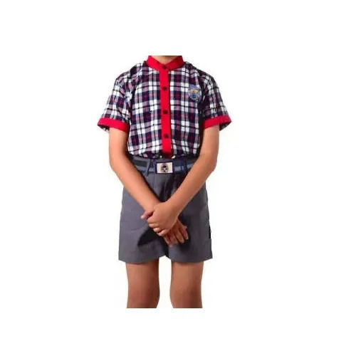 Classic Collar Shorts Sleeves Printed Cotton School Uniform For Kids  Age Group: Na