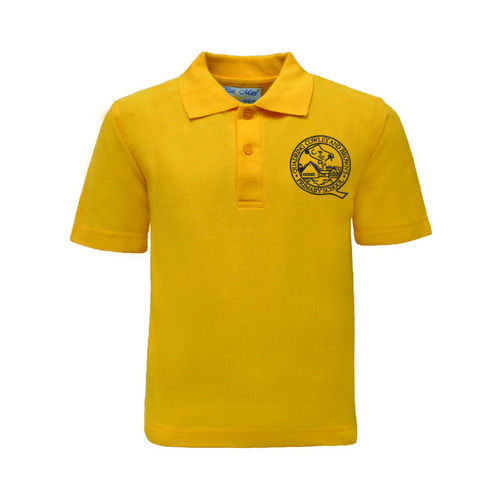 Collar Neck Shorts Sleeves Plain Dyed Polyester School T Shirt Age Group: 00