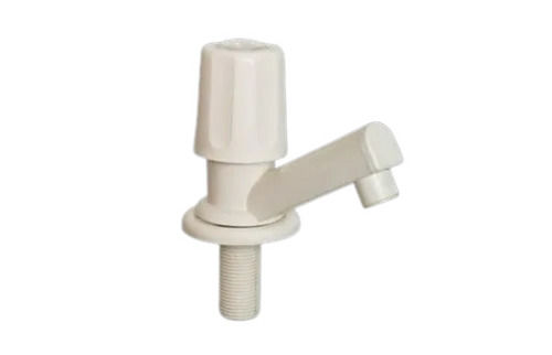 White Deck Mounted Leak Proof Pvc Pillar Cock For Bathroom Fittings