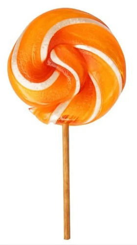 Delicious And Sweet Orange Flavored Solid Round Shaped Lollipop