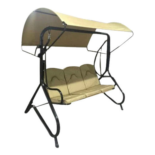 Iron and Foam Seat Antique Wrought Iron Swing Chair with Shed