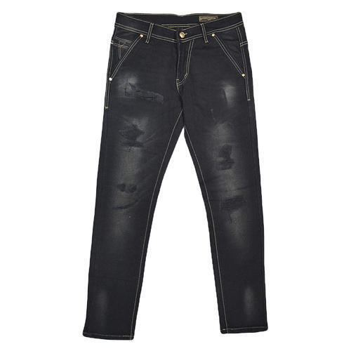 Men Slim Fit Black Denim Jeans For Casual Wear