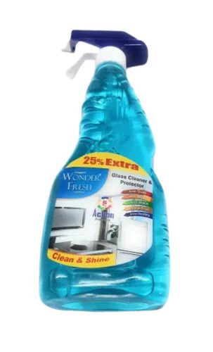 Blue 1 Liter Glossy Finish Liquid Glass Cleaner With Trigger Spray