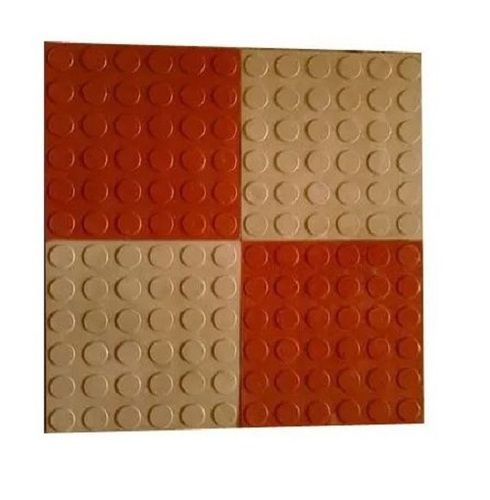 Red And Cream 1X1 Feet Polished Non-Slip Square Ceramic Outdoor Floor Tile