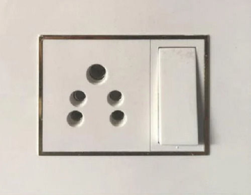 White 240 Volt Plastic Rectangular Plain Polished Electrical Switches