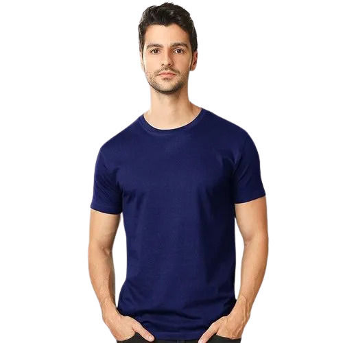 Comfortable Short Sleeves Round Neck Casual Wear Cotton Plain T Shirt