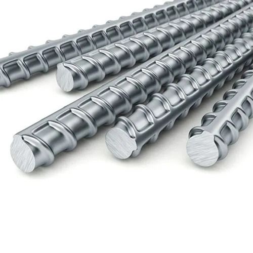 Silver 14 Mm Thick Round Galvanized Mild Steel Tmt Bars For Construction 