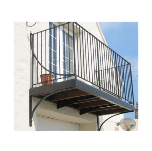 Black 2.5 Feet Modern Mild Steel Balcony Railing For Home Uses