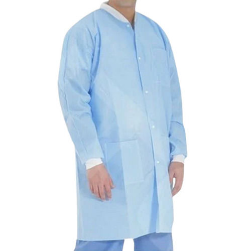 Full Sleeves Plain Non Woven Disposable Lab Coat For Unisex