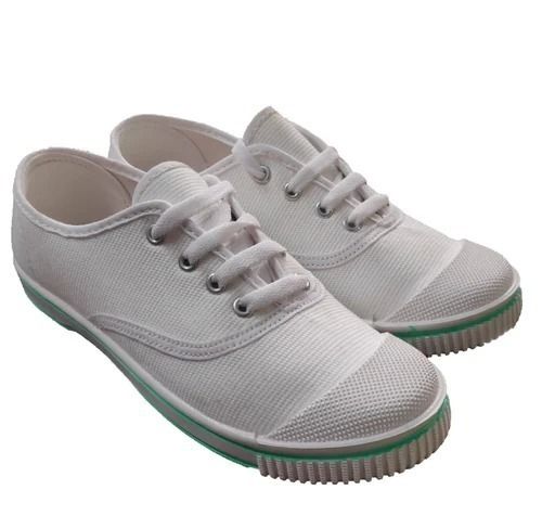 White Lace Closure Rubber Sole Washable School Shoes For Boys And Girls