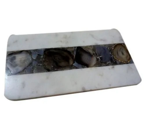 Rectangular Marble Chopping Board  - Color: White And Black