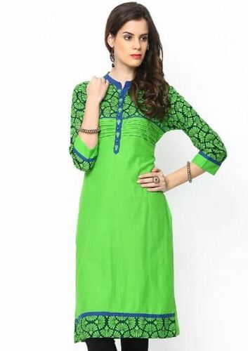 Summer Wear Printed Straight Cotton Designer Kurti For Ladies Bust Size: 38 Inch (In)