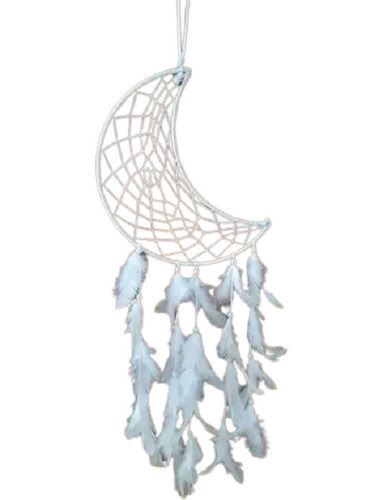 White 12 Inches Handmade Feather Dream Catcher Decorative Wall Hanging