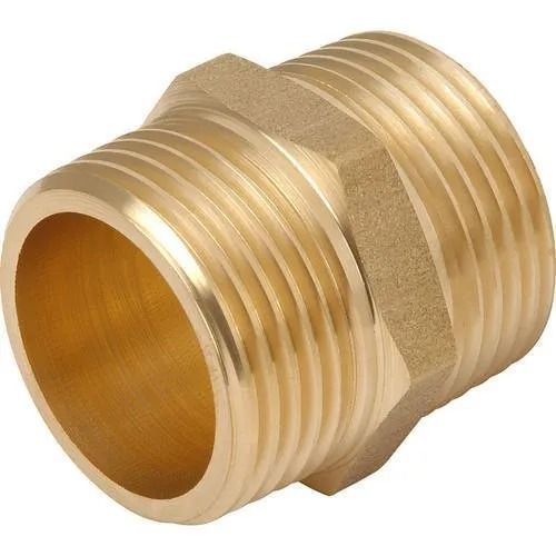 2 Inch 180 Grams Polished Finessed Brass Hex Nipple For Plumbing Pipe