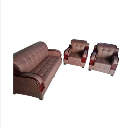 22 Inches Modern Wooden And Leather Sofa Set For Living Room 