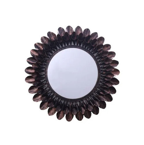 24 X 24 Inches Round Antique Glass And Metal Decorative Wall Mirror