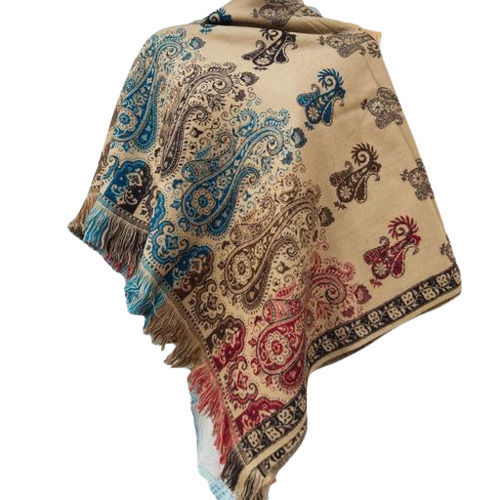 Multicolor 28X80 Inches Skin Friendly Printed Cashmilon Shawl For Ladies 