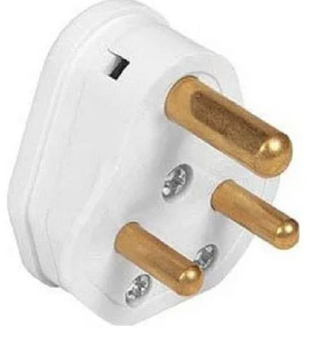 White 3 Pin Switch Plastic Electrical Plug 