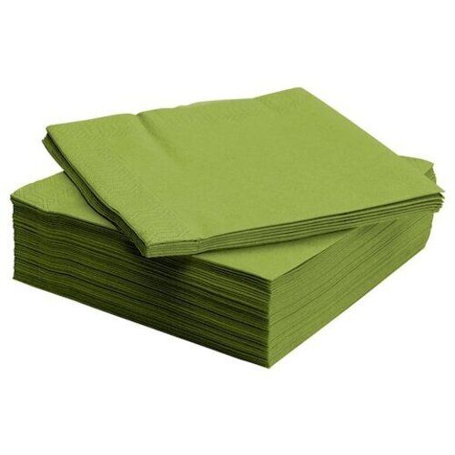 Green 40X40Cm Highly Absorbent Disposable Plain Dyed Paper Napkins