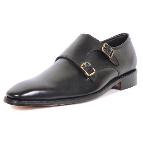 Black Leather Shoes Heel Size: 0.5Inch