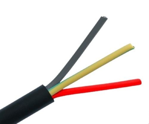 Copper Pvc Black 3 Core Flat Cables For Industrial Use Armored Material: Polyethylene