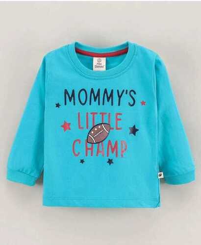 Fancy Design Printed Round Neck Kids T Shirt With Full Sleeves
