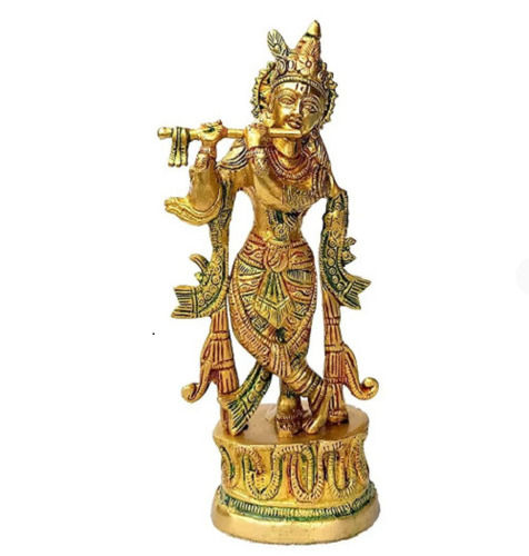 Corrosion Resistant Religious Brass Lord Krishna Statue For Home Decoration