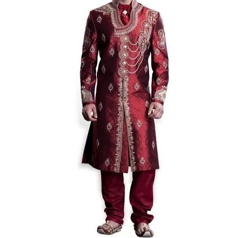 Wedding Wear Full Sleeve Angrakha Style Sherwani Age Group: Adult