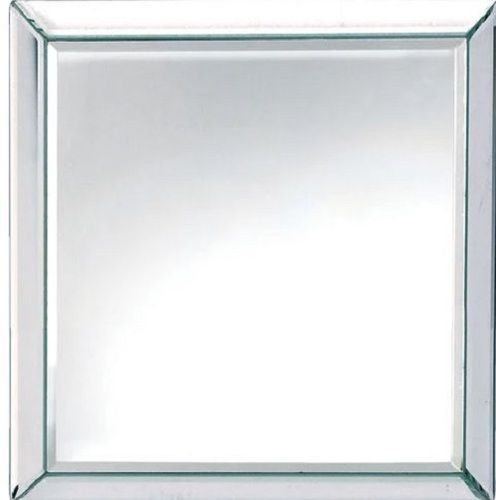 Silver 20 Inch Polished Wall Mounted Square Plain Aluminum Glass Mirror 