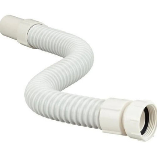 White 4.2 Mm Thick Polished Finished Round Pvc Flexible Waste Pipe