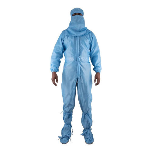 Full Sleeves Plain Polythene Disposable Cleanroom Coverall For Hospitals Use