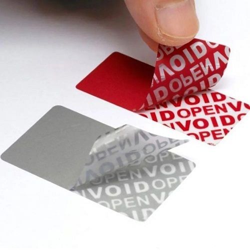 Multicolor Hot Melt Rectangular Paper Tamper Evident Label