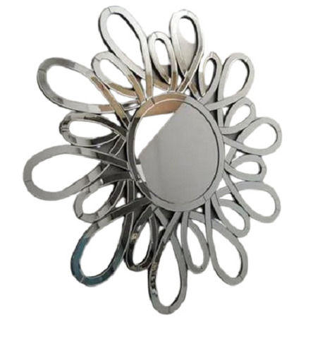 Silver Wall Mounted 30 Inch Round Trendy Decorative Mirror